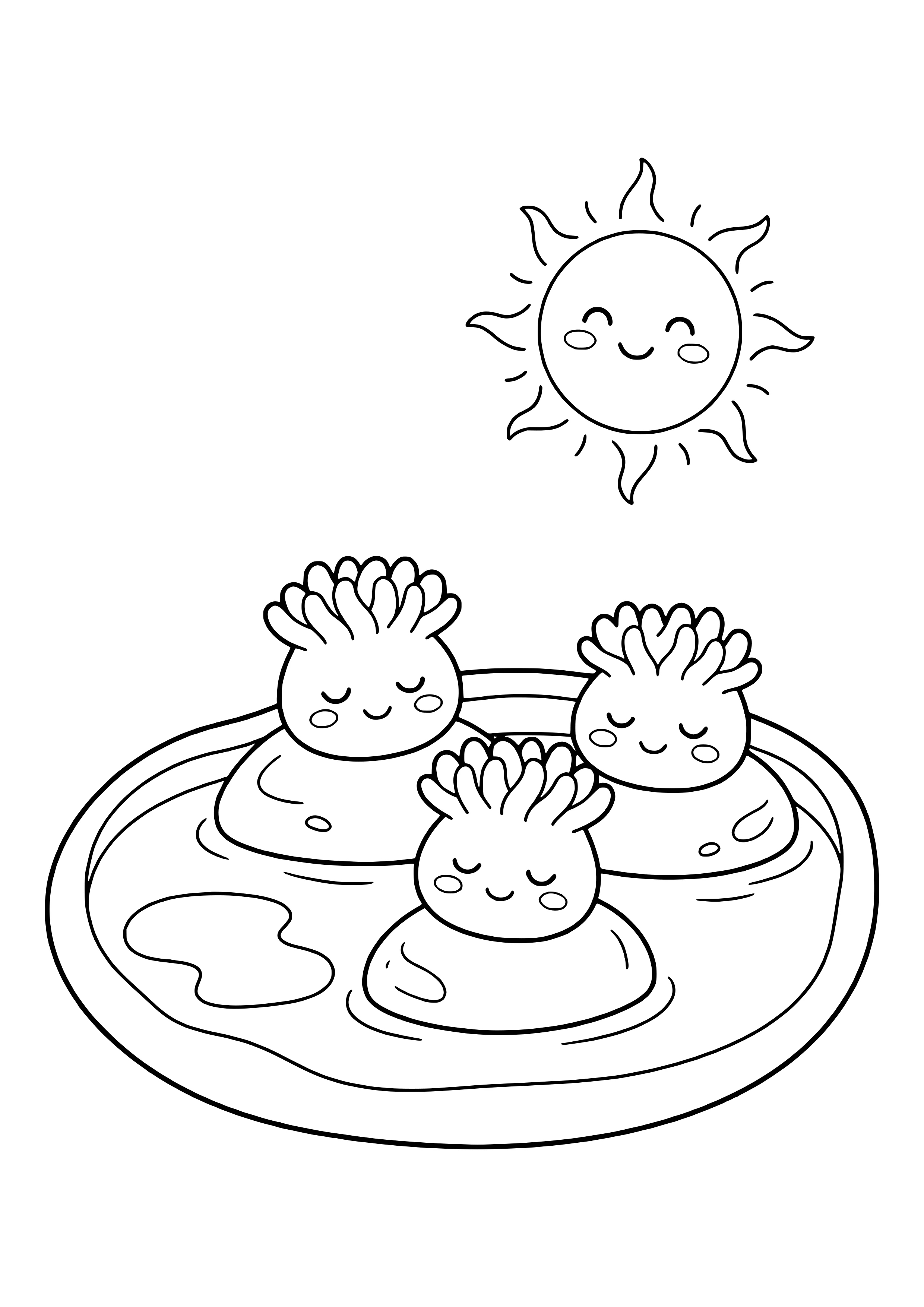 Field of anemones at low tide free coloring page for kids