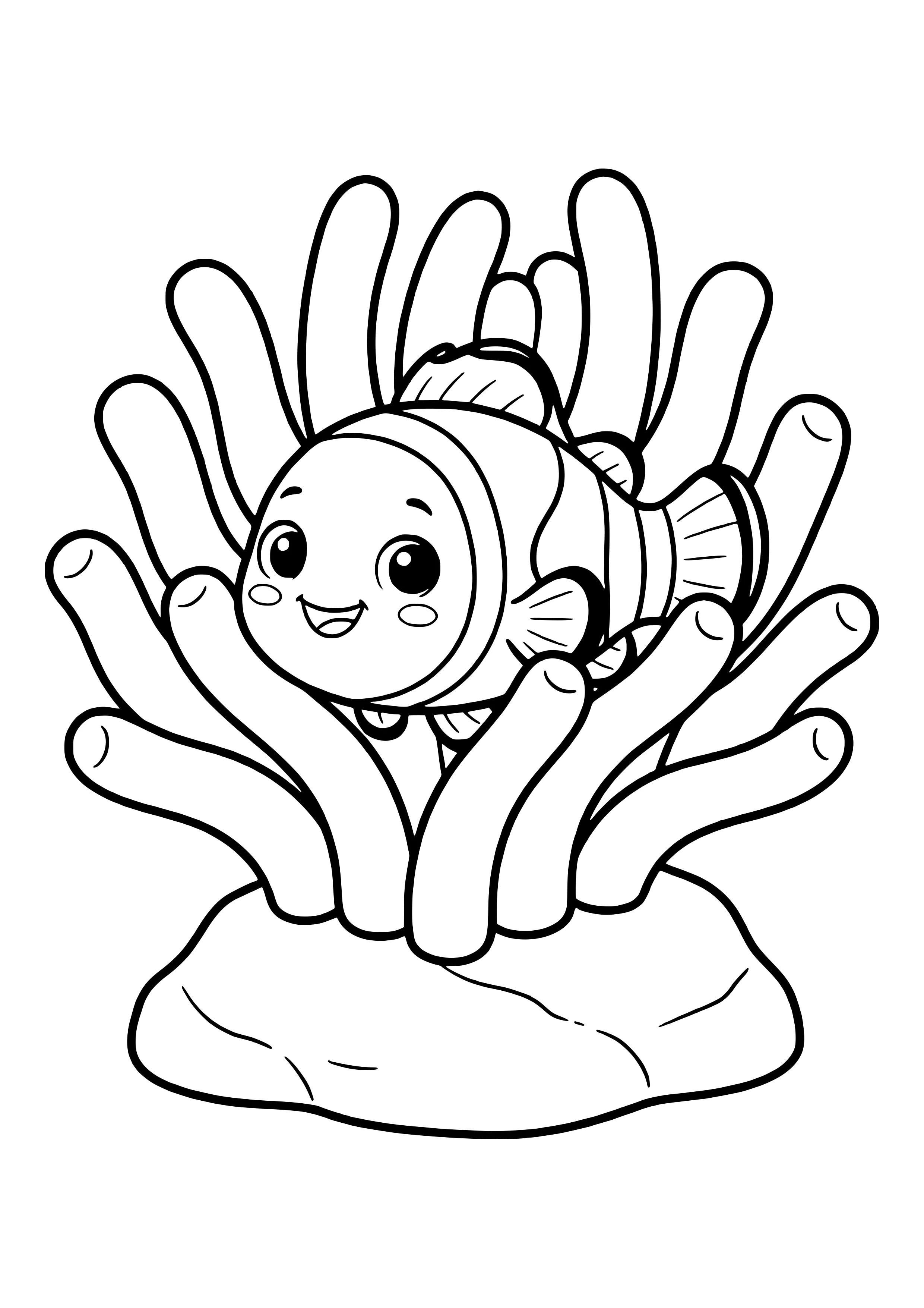 Clownfish hiding in a sea anemone free coloring page for toddlers