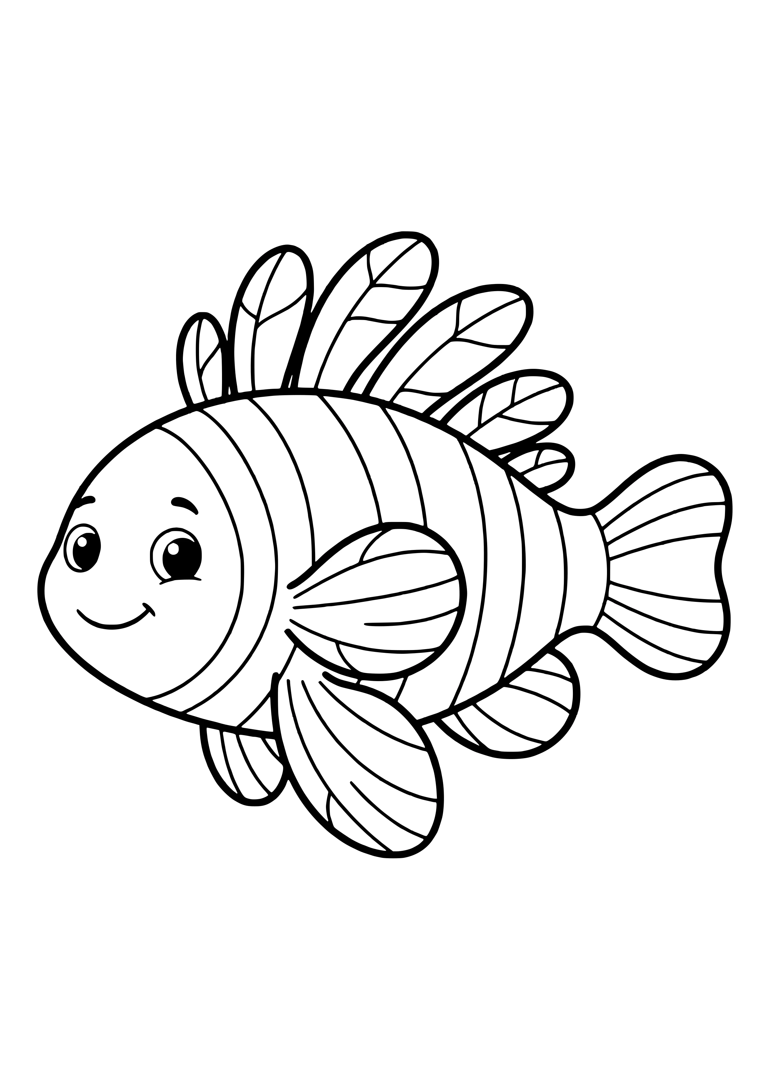 Feuerfisch mit gespreizten Flossen Ausmalbild kostenlos für Kleinkinder