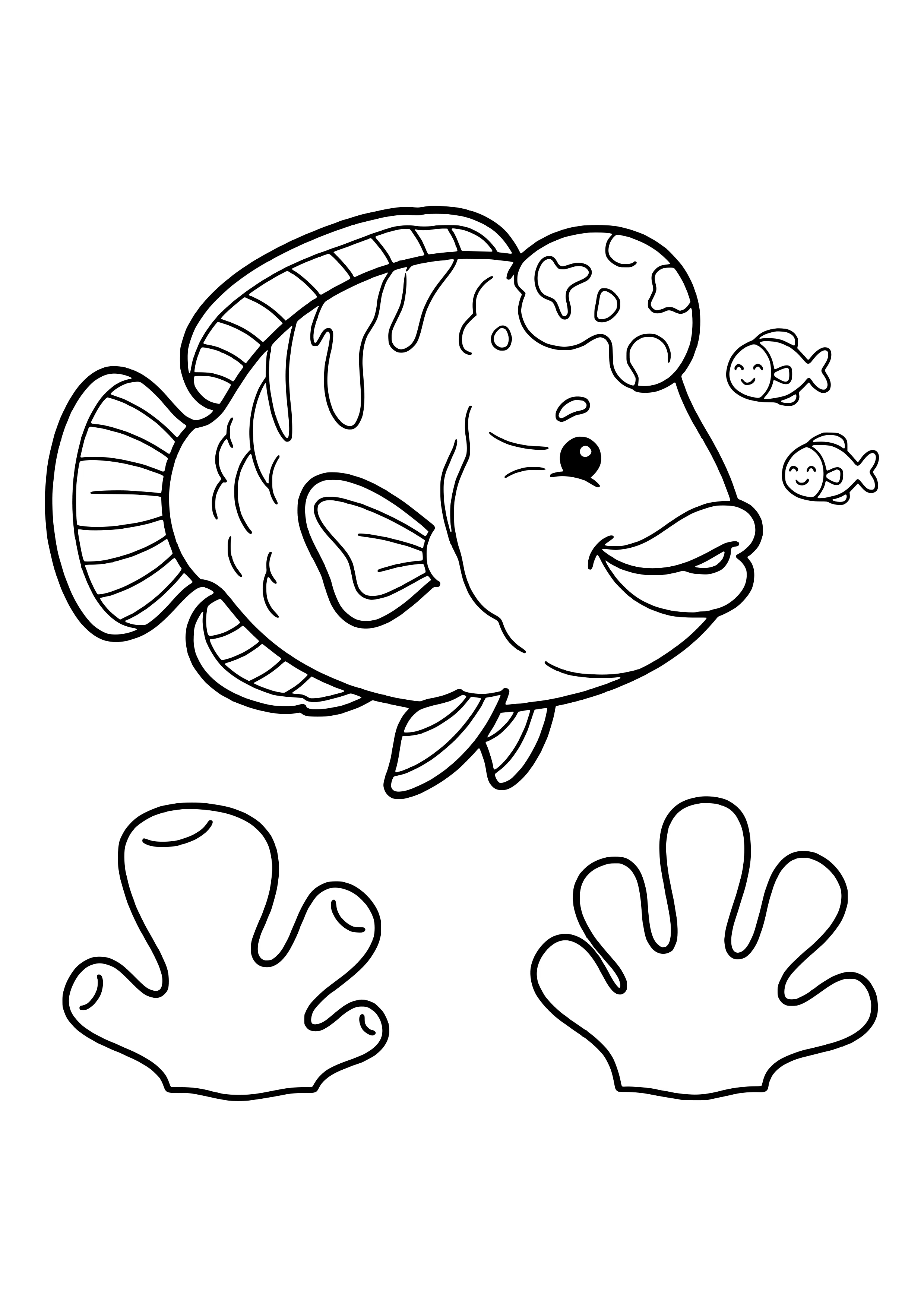 Napoleon-Lippfisch im Riff Ausmalbild kostenlos für Kinder
