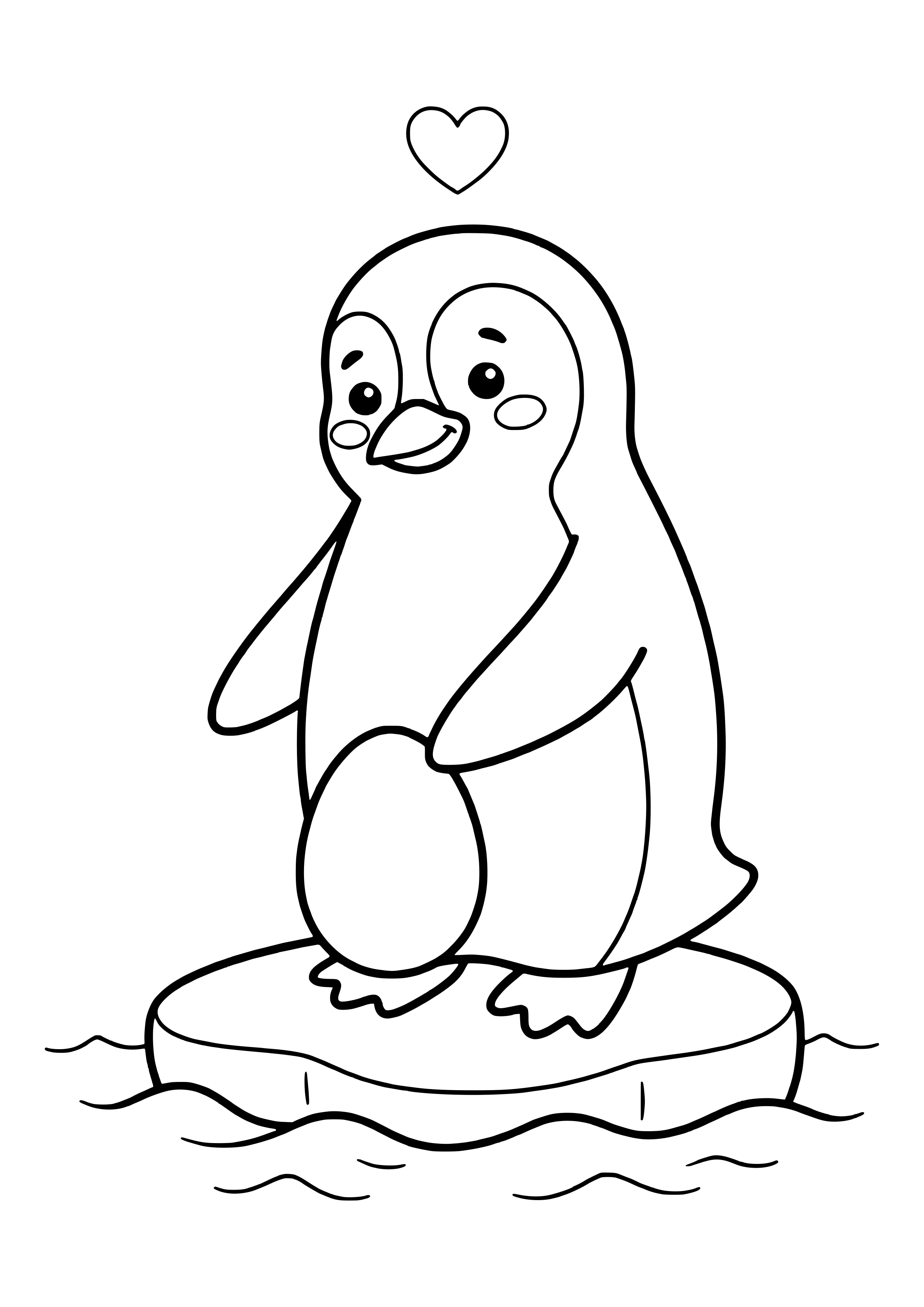 Pinguin balanciert ein Ei auf den Füßen Ausmalbild kostenlos für Kinder