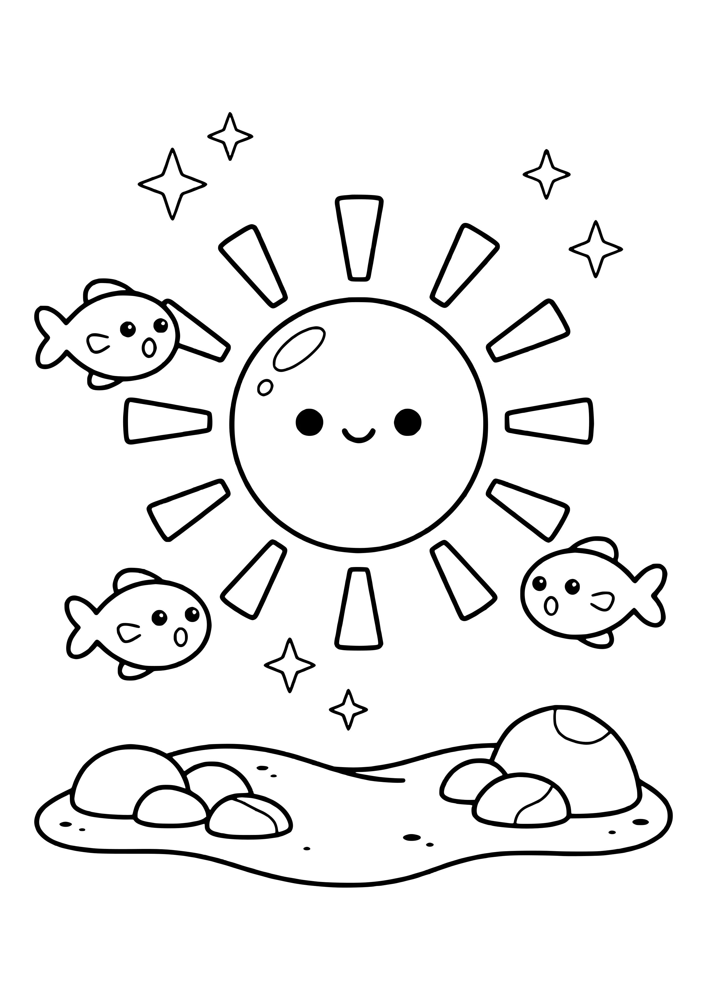 Magic pearl illuminating the deep free coloring page for kids