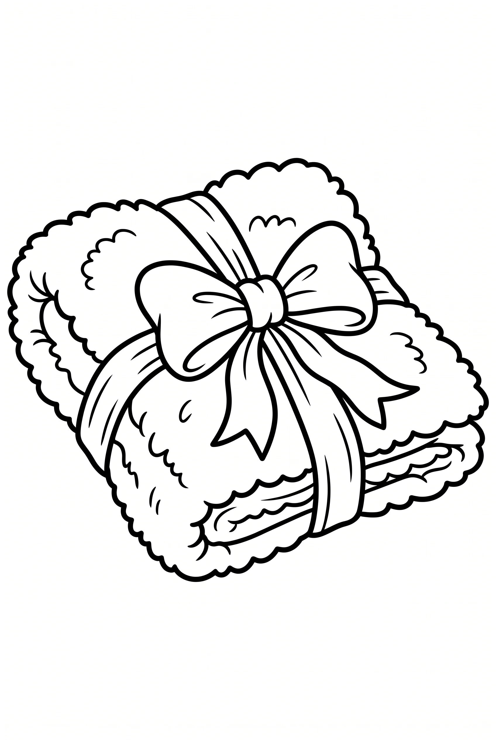 Cozy blanket decorated with a gift ribbon coloring page