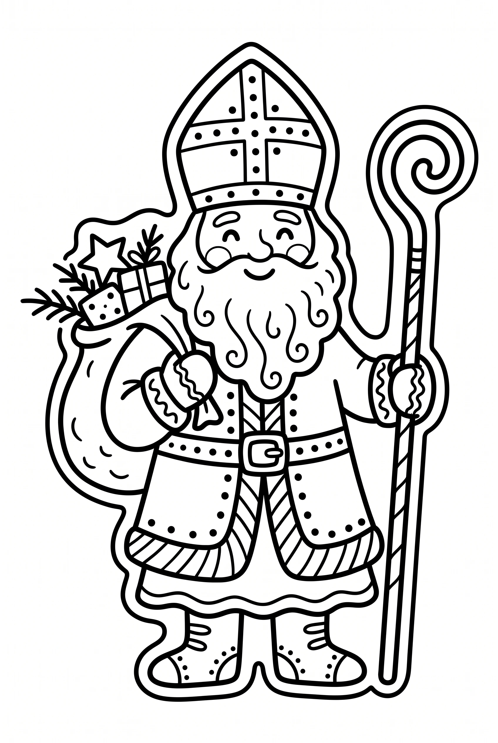 Ausmalbild Keks in Form eines kleinen Nikolaus