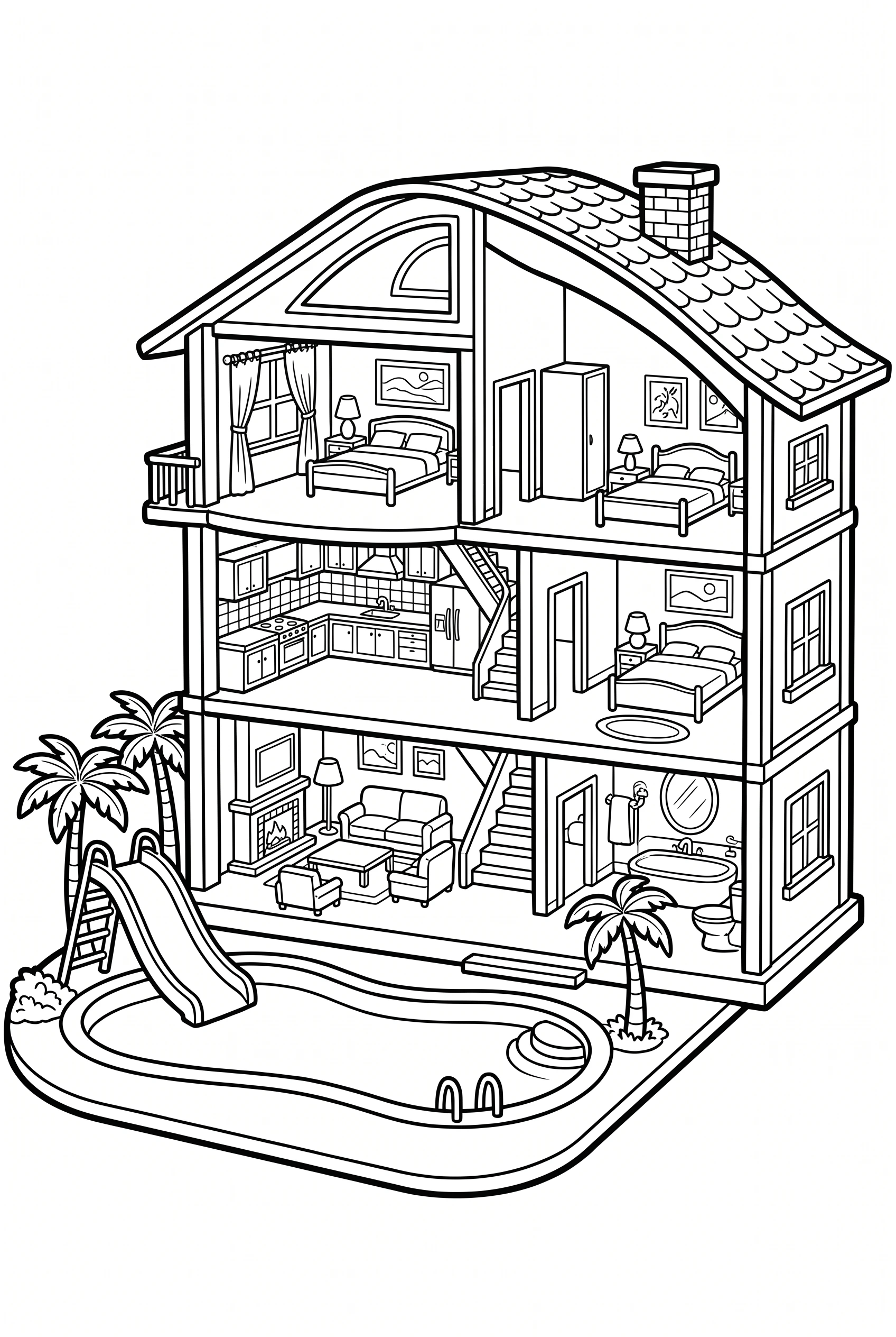 Dollhouse coloring page