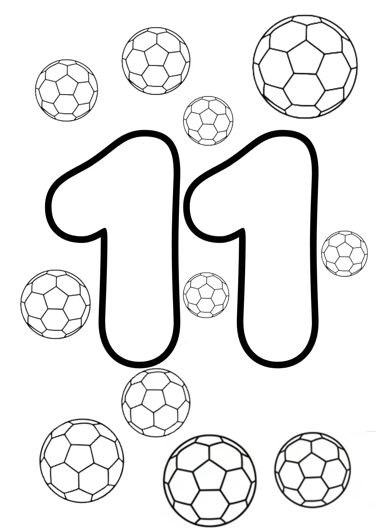 Zahl 11 ausmalen