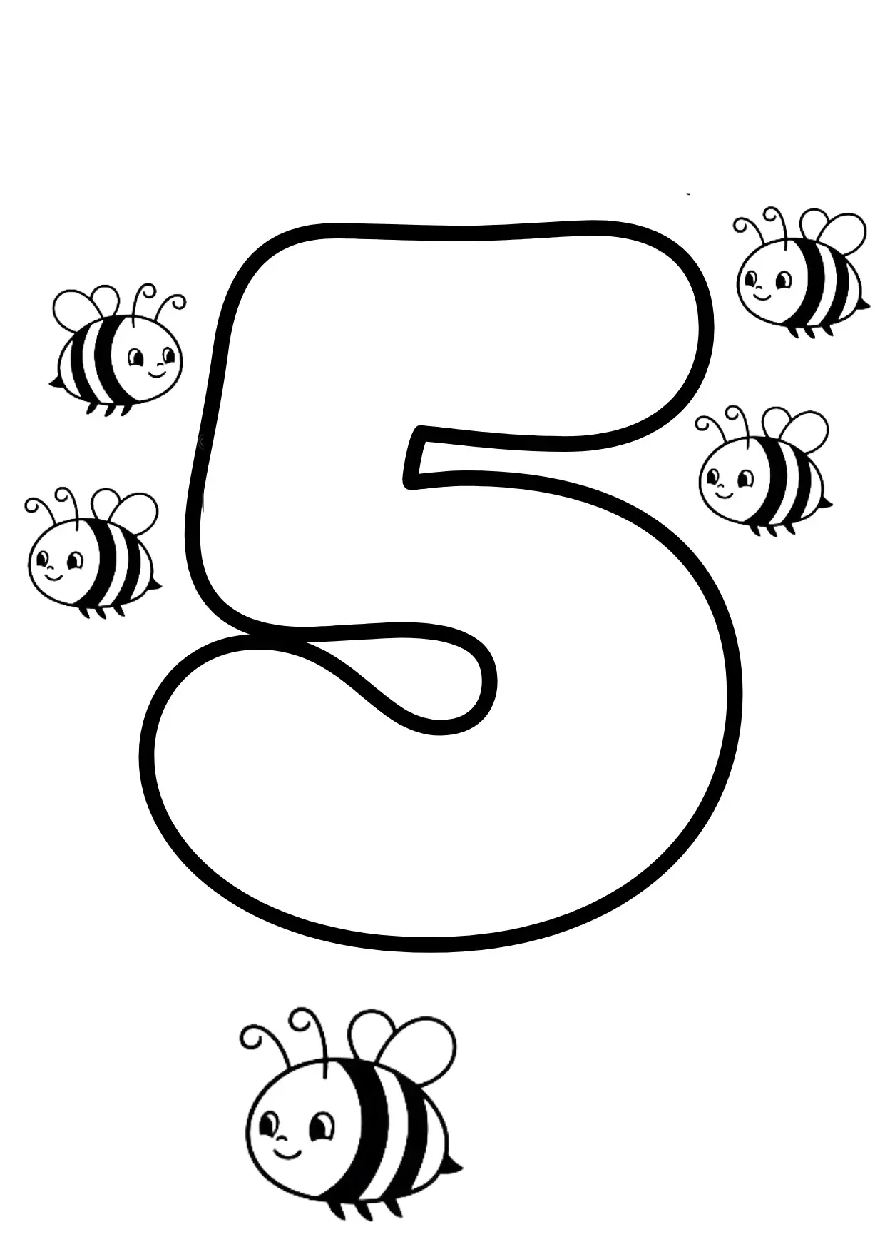 Zahl 5 ausmalen