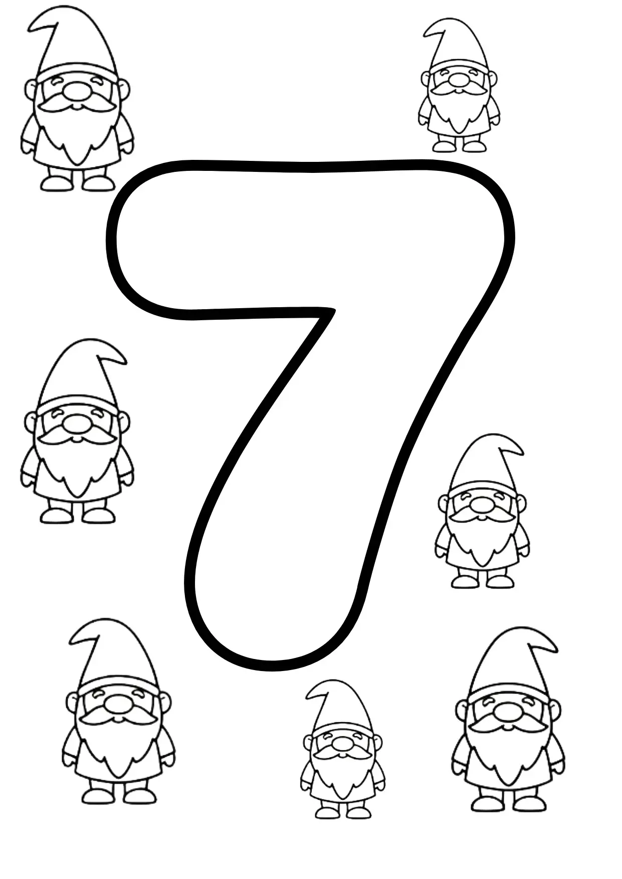 Zahl 7 ausmalen